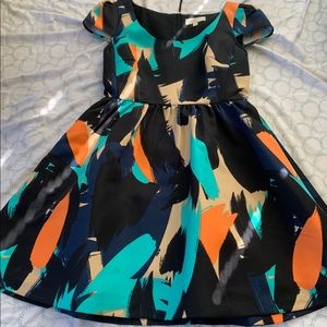 Abstract art dress with pockets